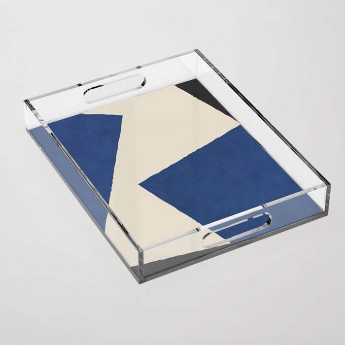 Graphic Edge Shapes - Bleu Navy Acrylic Tray Gallery Image 1