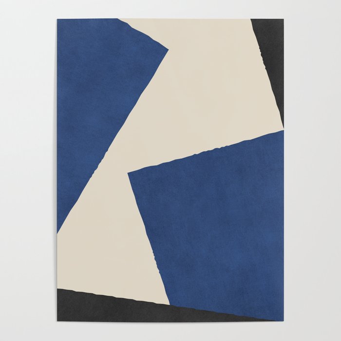 Graphic Edge Shapes - Bleu Navy Poster Gallery Image 4