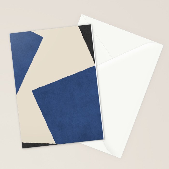 Graphic Edge Shapes - Bleu Navy Stationery Card Gallery Image 2
