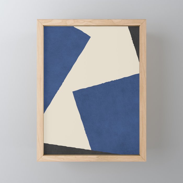 Graphic Edge Shapes - Bleu Navy Mini Art Print Gallery Image 1