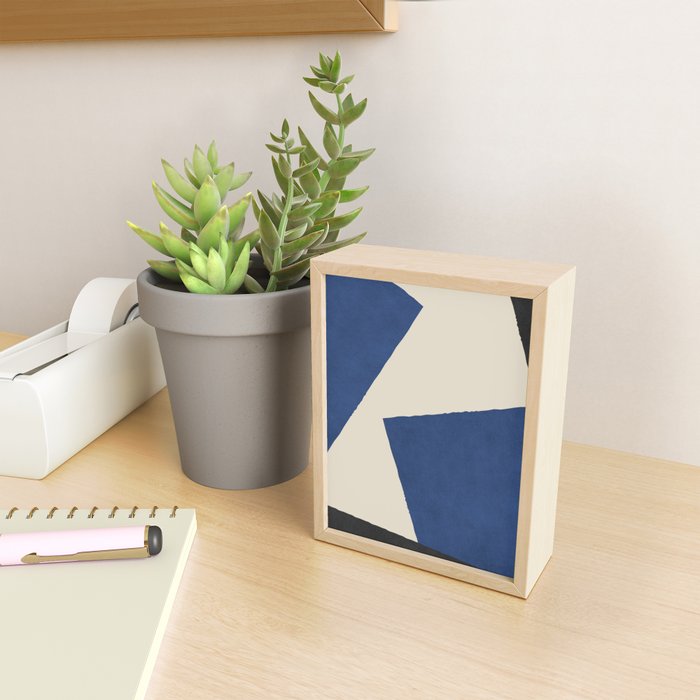 Graphic Edge Shapes - Bleu Navy Mini Art Print Gallery Image 2