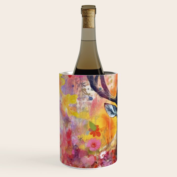 Colorful Wild Deer Indian Summer  Woodland Flora And Wildlife Wine Chiller Gallery Image 2