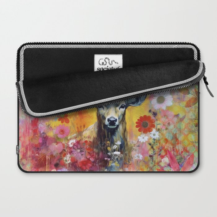 Colorful Wild Deer Indian Summer  Woodland Flora And Wildlife Laptop Sleeve Gallery Image 2