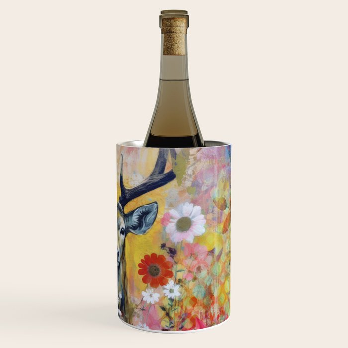 Colorful Wild Deer Indian Summer  Woodland Flora And Wildlife Wine Chiller Gallery Image 3