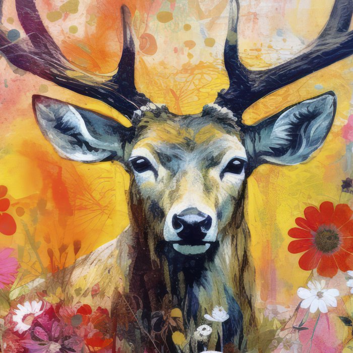Colorful Wild Deer Indian Summer  Woodland Flora And Wildlife Coffee Mug Gallery Image 2