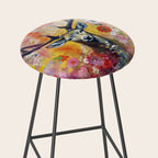 Colorful Wild Deer Indian Summer  Woodland Flora And Wildlife Stool Gallery Image 2