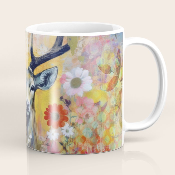 Colorful Wild Deer Indian Summer  Woodland Flora And Wildlife Coffee Mug Gallery Image 1
