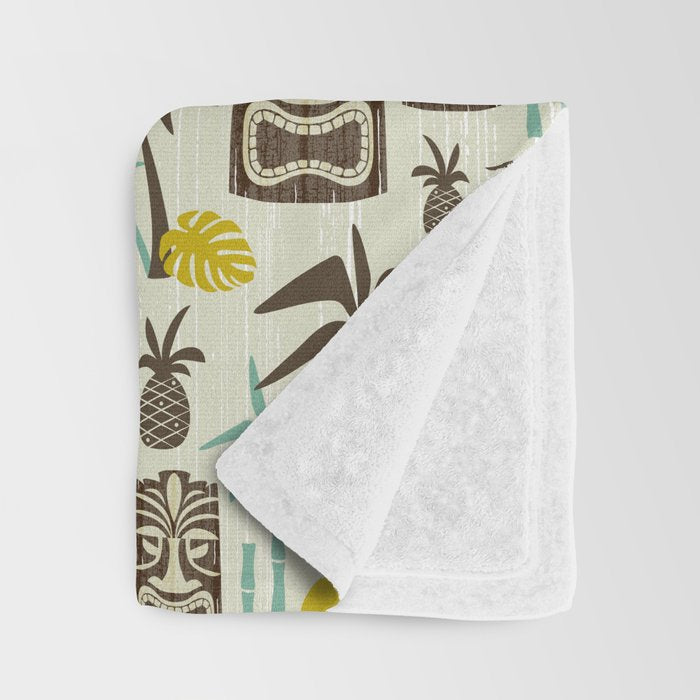 Island Tiki - Tan Throw Blanket Gallery Image 3