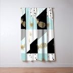 Pastel color block watercolor dots faux gold pineapple Window Curtain Gallery Image 3