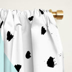 Pastel color block watercolor dots faux gold pineapple Window Curtain Gallery Image 2