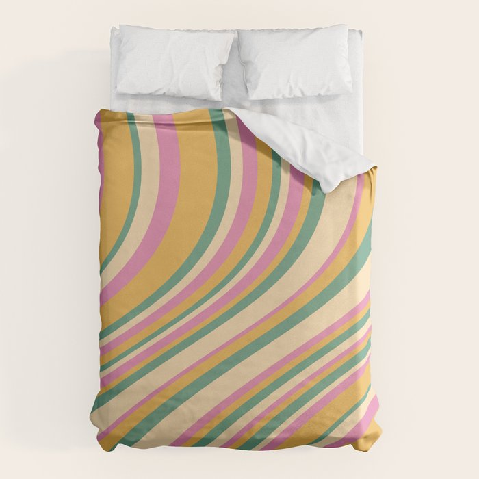 Wavy Stripes XIX - Boho Vintage Duvet Cover Gallery Image 6