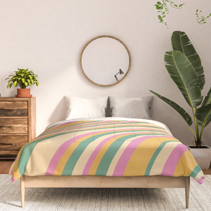 Wavy Stripes XIX - Boho Vintage Comforter Gallery Image 3