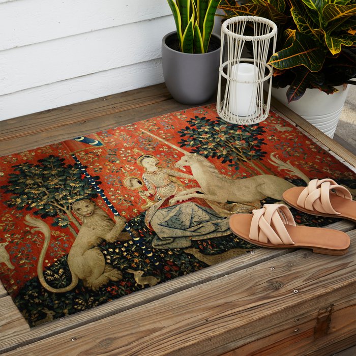 Lady and The Unicorn Sight Outdoor Rug Gallery Image 2