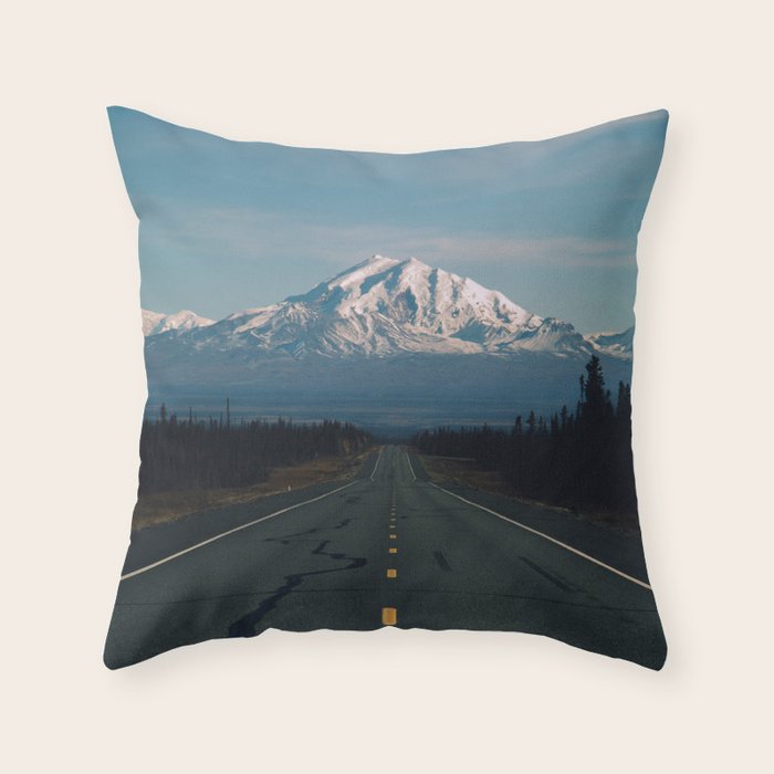 Road to Mount Drum Throw Pillow Gallery Image 1