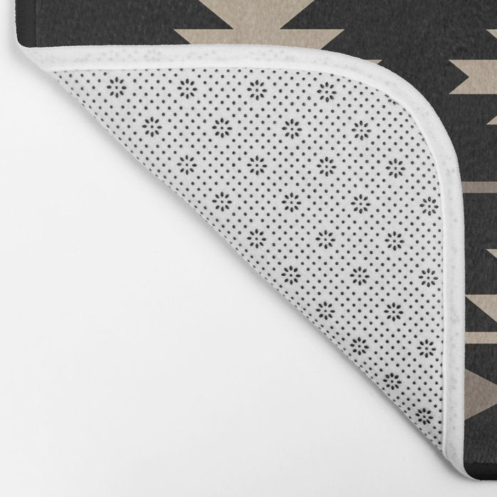 Southwestern Pattern 132 Black and Beige Bath Mat Gallery Image 2