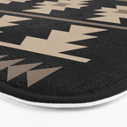 Southwestern Pattern 132 Black and Beige Bath Mat Gallery Image 3