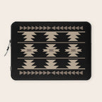 Southwestern Pattern 132 Black and Beige Laptop Sleeve Gallery Image 1