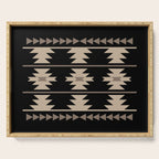 Southwestern Pattern 132 Black and Beige Serving Tray Gallery Image 1