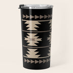Southwestern Pattern 132 Black and Beige Travel Mug Gallery Image 3