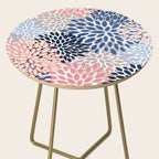 Floral Blooms, Pink, Blue, Gray Side Table Gallery Image 2