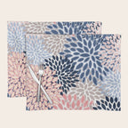 Floral Blooms, Pink, Blue, Gray Placemat Gallery Image 1