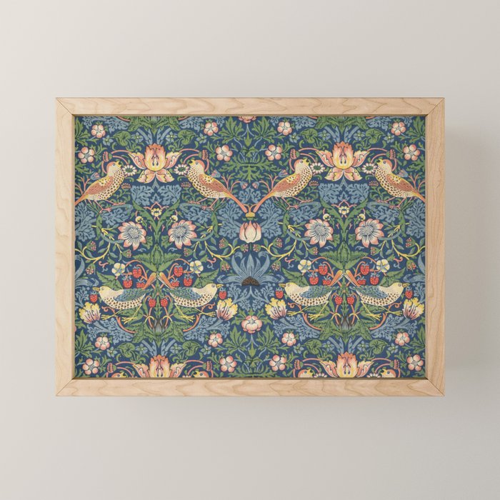 Strawberry Thief - Vintage William Morris Bird Pattern Mini Art Print Gallery Image 1
