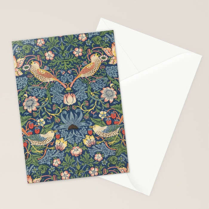 Strawberry Thief - Vintage William Morris Bird Pattern Stationery Card Gallery Image 2