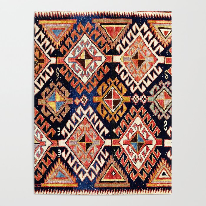 Shirvan East Caucasian Antique Rug Print Poster Gallery Image 4