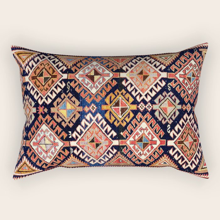Shirvan East Caucasian Antique Rug Print Rectangular Pillow Gallery Image 2