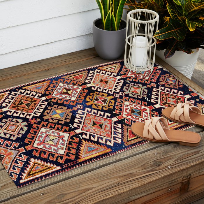 Shirvan East Caucasian Antique Rug Print Outdoor Rug Gallery Image 2