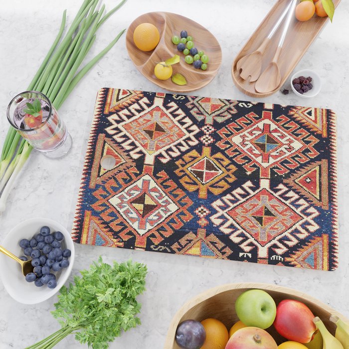 Shirvan East Caucasian Antique Rug Print Cutting Board Gallery Image 2