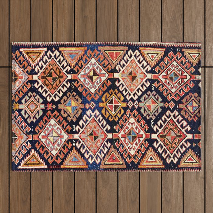 Shirvan East Caucasian Antique Rug Print Outdoor Rug Gallery Image 1