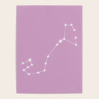 Scorpio Zodiac Star Constellation Line Art Pastel Lilac Poster Gallery Image 4