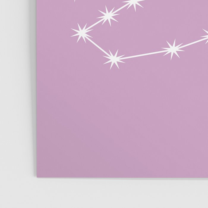 Scorpio Zodiac Star Constellation Line Art Pastel Lilac Poster Gallery Image 3