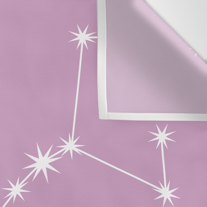 Scorpio Zodiac Star Constellation Line Art Pastel Lilac Wall Tapestry Gallery Image 3