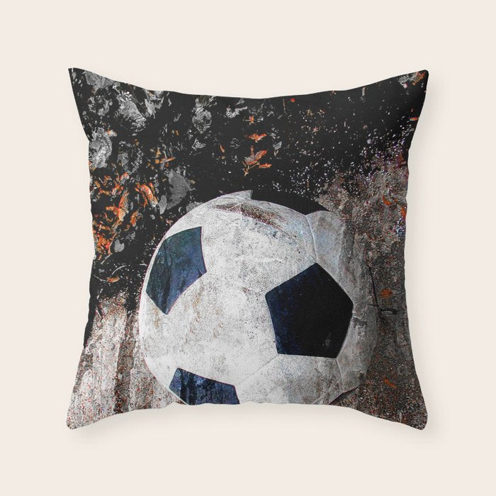 The soccer ball Throw Pillow Gallery Image 6