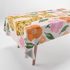 Adorable Floral Cheetah: Charming Watercolor Illustration Tablecloth Gallery Image 1