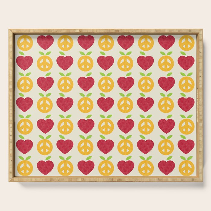 Apple and Orange - Love and Peace Serving Tray Gallery Image 1