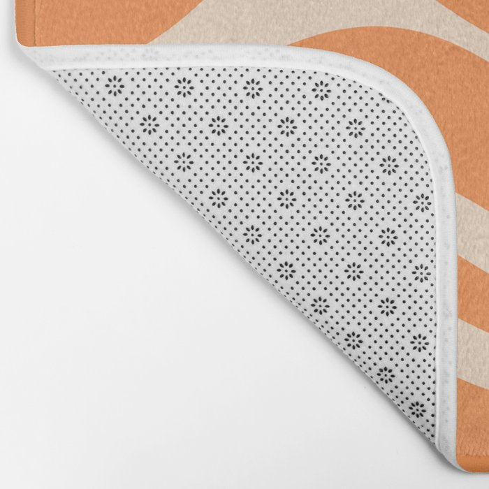 Retro Orange Modern Liquid Swirl Abstract Pattern Square Bath Mat Gallery Image 2