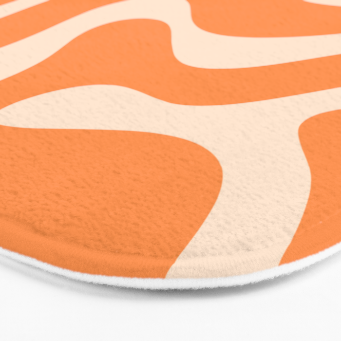 Retro Orange Modern Liquid Swirl Abstract Pattern Square Bath Mat Gallery Image 3