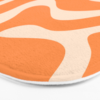 Retro Orange Modern Liquid Swirl Abstract Pattern Square Bath Mat Gallery Image 3