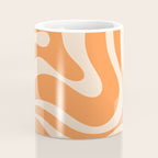 Retro Orange Modern Liquid Swirl Abstract Pattern Square Coffee Mug Gallery Image 4
