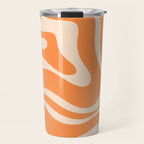 Retro Orange Modern Liquid Swirl Abstract Pattern Square Travel Mug Gallery Image 1