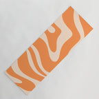 Retro Orange Modern Liquid Swirl Abstract Pattern Square Yoga Mat Gallery Image 1