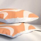 Retro Orange Modern Liquid Swirl Abstract Pattern Square Pillow Sham Gallery Image 3