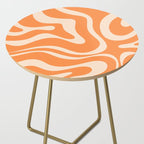 Retro Orange Modern Liquid Swirl Abstract Pattern Square Side Table Gallery Image 2