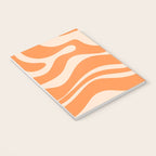 Retro Orange Modern Liquid Swirl Abstract Pattern Square Notebook Gallery Image 3