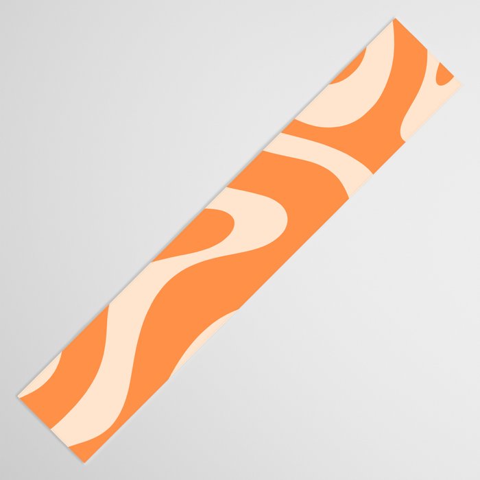 Retro Orange Modern Liquid Swirl Abstract Pattern Square Table Runner Gallery Image 3