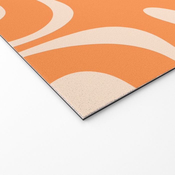 Retro Orange Modern Liquid Swirl Abstract Pattern Square Welcome Mat Gallery Image 2