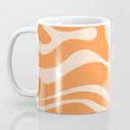 Retro Orange Modern Liquid Swirl Abstract Pattern Square Coffee Mug Gallery Image 3